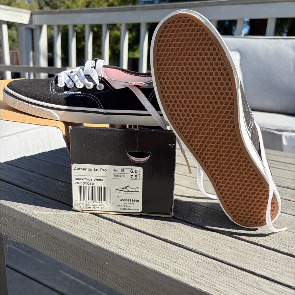 Vans Authentic Lo Pro Black and White Sneakers